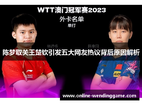 陈梦取关王楚钦引发五大网友热议背后原因解析