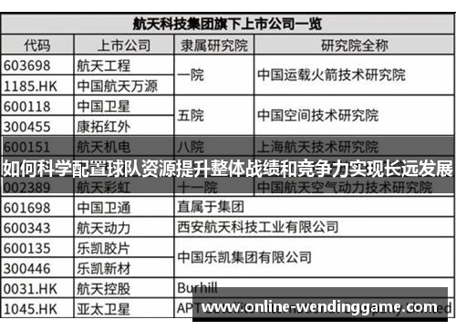 如何科学配置球队资源提升整体战绩和竞争力实现长远发展